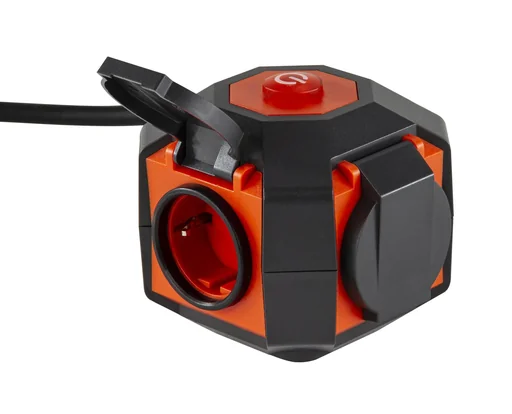 "4-way socket cube Powerglobe for hobby and workshop IP44 image"