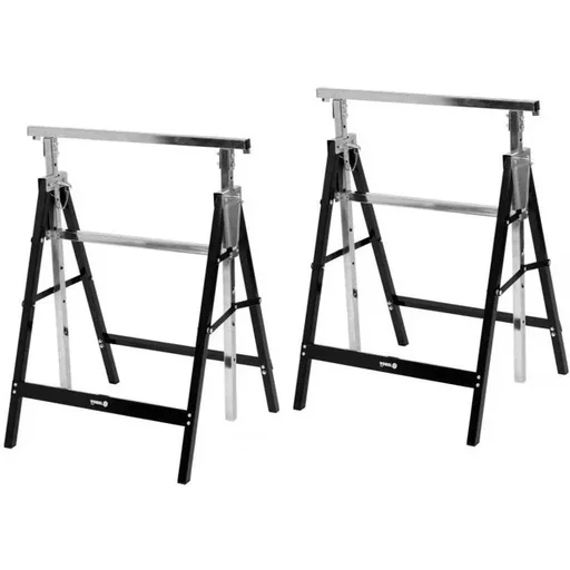 "Set of 2 height-adjustable trestles - max. 200 kg each - adjustable from 79 to 130 cm image"