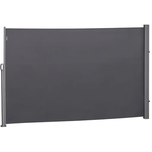 "Side awning, privacy and sun protection, side roller blind, polyester, grey, 3 x 2 m image"