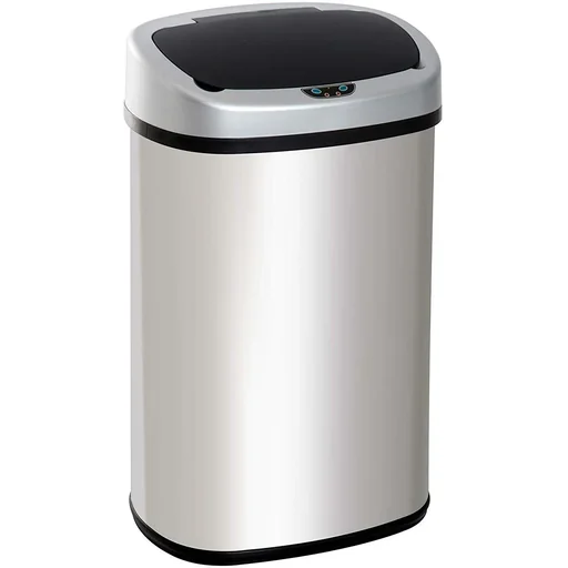 "Automatic trash can with infrared sensor 58L silver image"