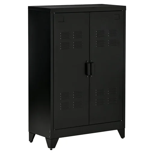 "Sideboard filing cabinet with louvre doors wardrobe storage cabinet industrial metal cabinet with 2 adjustable drawers image"