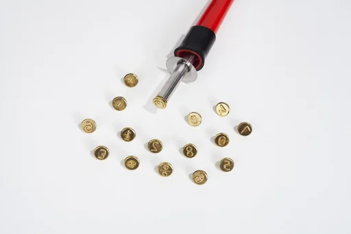 "Branding stamp set, numbers O to 9, and 6 characters image"