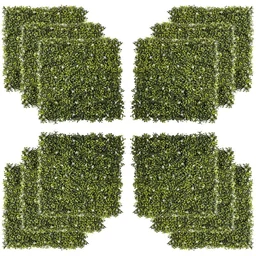 12 Stück künstliches Pflanzenwand Hecke 50x50 cm UV-Schutz Sichtschutz Mailänder