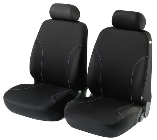 "Car seat covers ZIPP-IT Basic Allessandro black for front seats with zipper system image"