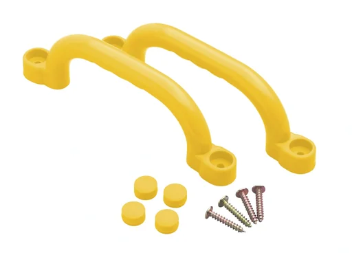 "Plastic handles 2 pieces in yellow, 247 mm, including mounting material for play equipment image"