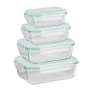 Storage jars, glass, set of 4