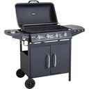 Gas grill grill cart outdoor kitchen stand grill BBQ with 4 x burners thermometer stainless steel 122 x 55 x 98 cm