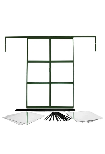 "Double door set for greenhouse Sirona, color emerald, color with ESG image"