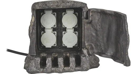 "Socket tree stump with 4 sockets and 5m rubber cable image"