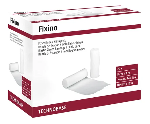 "Fixino 8 cm / 4 m fixation bandages, 20 pcs. in hospital packaging image"