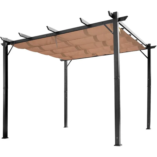 "Pergola Pavilion with adjustable fabric roof 3 x 4 m Terrace Canopy Aluminum Sun Protection Roofing Terrace Garden image"
