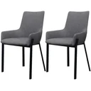 Dining room chairs 2-seater fabric light grey
