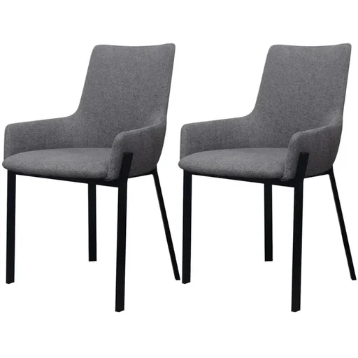 "Dining room chairs 2-seater fabric light grey image"
