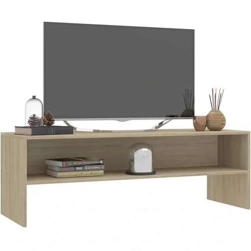 "TV cabinet 120x40x40 cm white and Sonoma oak image"