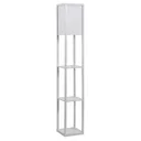 Floor lamp with 3 shelves, interior lighting E27 up to 40W for living room/bedroom, E1-MDF, acrylic, white, 26 x 26 x 160