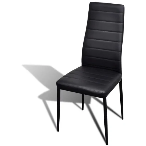 "Dining room chairs 4-seater faux leather black image"