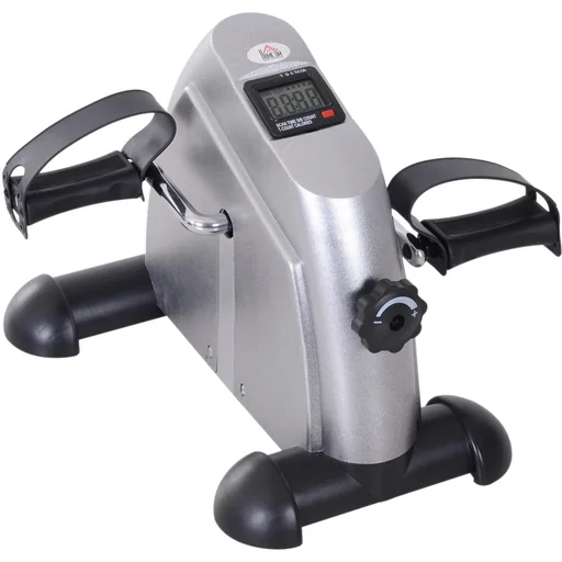 "Exercise bike mini bike pedal trainer training bike bicycle device with LCD display metal silver 39 x 40 x 31 cm image"