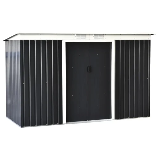 "Tool shed with sliding door image"
