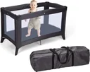 Children's bed dark grey foldable - 76 x 120 cm