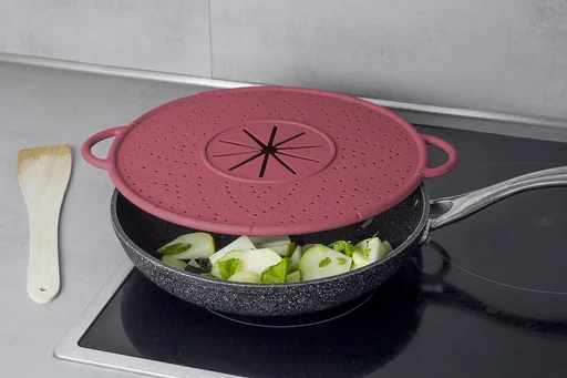 "7-in-1 multi-purpose kitchen helper, red/pink image"
