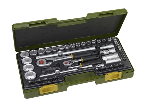 "Socket wrench set with stick ratchets, 1/4" and 1/2" (65 pieces) image"
