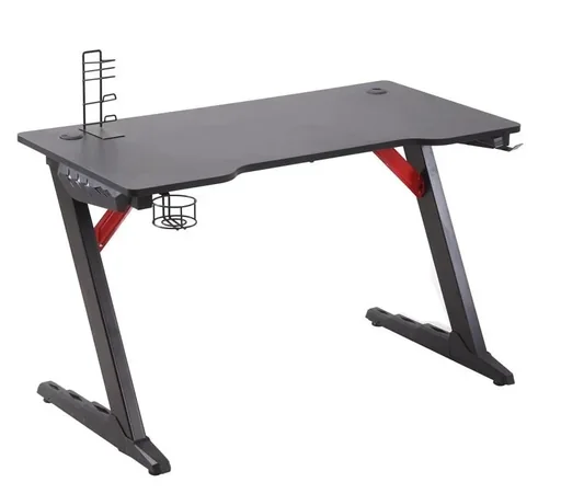 "Gaming table game table with LED light desk with headphone hook cup holder computer table MDF metal ABS Sc image"