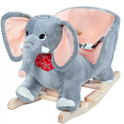 "Rocking chair children's elephant with safety belt image"