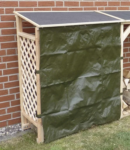 "Extension firewood rack natural with weather protection image"