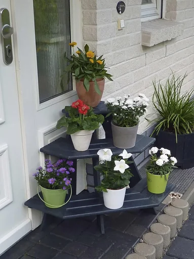 "Flower staircase "Anja" corner element anthracite image"