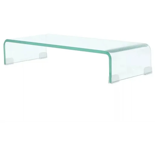 "TV cabinet/monitor stand transparent 60x25x11 cm glass image"