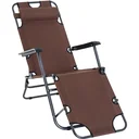 Sun lounger with cushion, foldable
