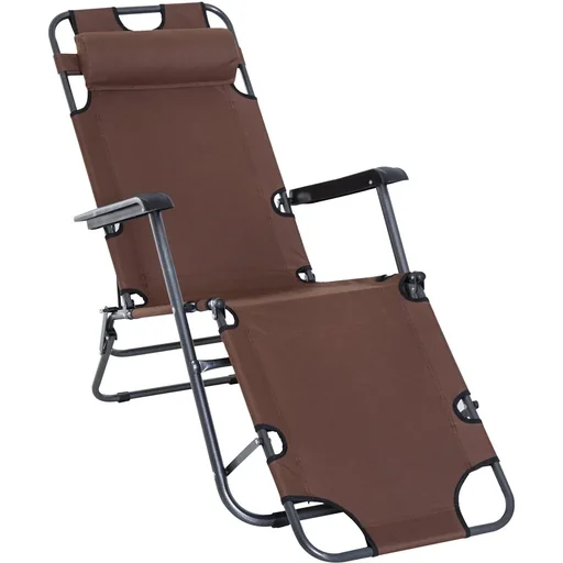 "Sun lounger with cushion, foldable image"