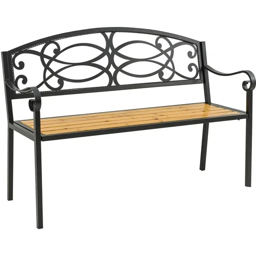 "2-seater garden bench vintage - steel/wood - 127 x 52 x 88 cm image"