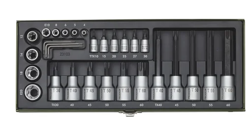 "TX socket set, 1/4" + 1/2" (29 pcs.) image"