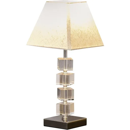 "Table lamp with crystal base cream white image"