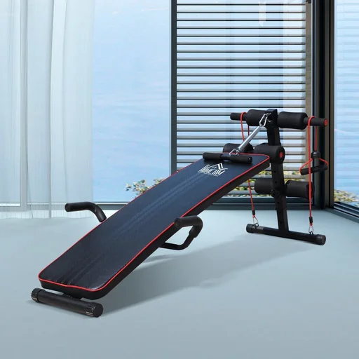 "Sit-up bench, abdominal trainer, training bench, fitness bench, adjustable, padded incl. image"