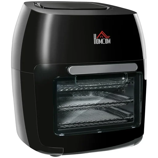 "Hot air fryer 11 L 1800W with 8 menus Accessories Steel Black 32 x 35.6 x 37.9 cm image"