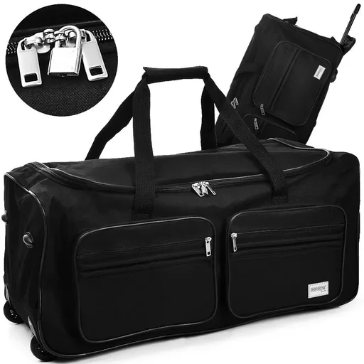 "Travel bag with trolley function - 100L - Black image"