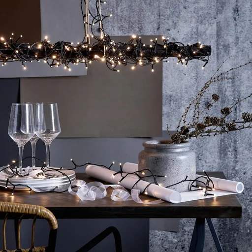 "LED light chain for indoor and outdoor use, 180 crispy ice white LEDs image"