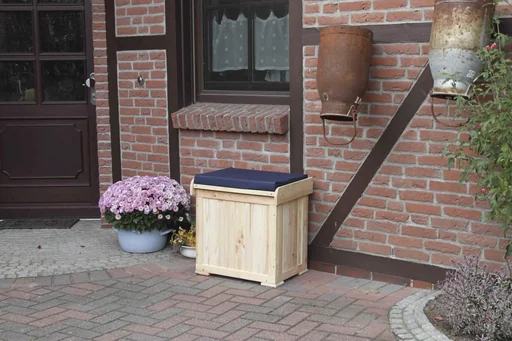 "Cushion box "Patrick" with blue cushion image"
