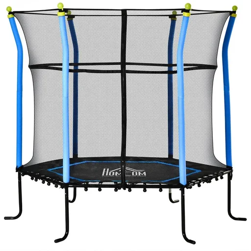 "5.3FT trampoline for children garden trampoline with safety net edge cover rubber rope padded fitness trampoline mini image"