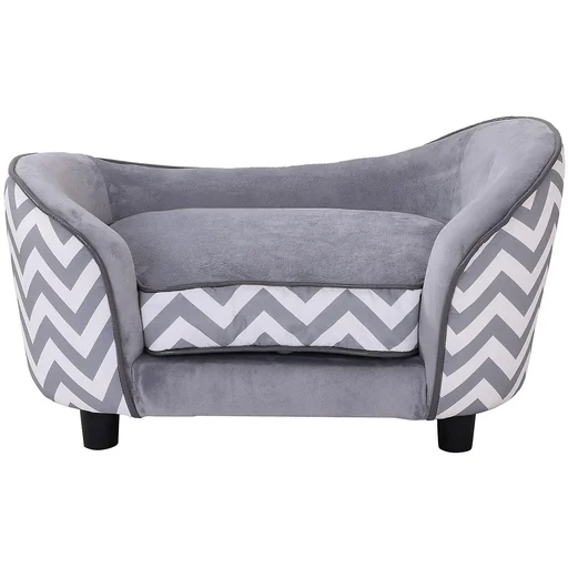 "Pet sofa dog bed dog sofa with pillow gray image"