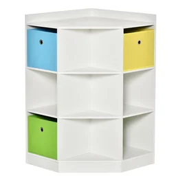 Kinderregal Eckregal mit 3 Aufbewahrungsboxen Kinderzimmer Spielzeugablage für 3