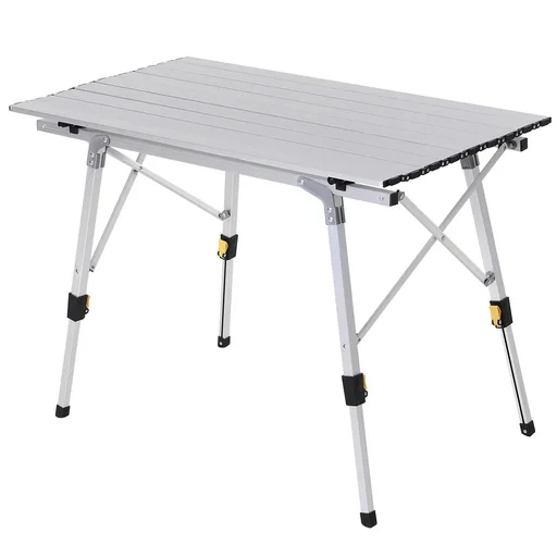 "Camping table height adjustable silver image"