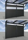 Side wall for carports, anthracite, 2.96 x 1.86 m, WPC boards dark grey / PC panels clear