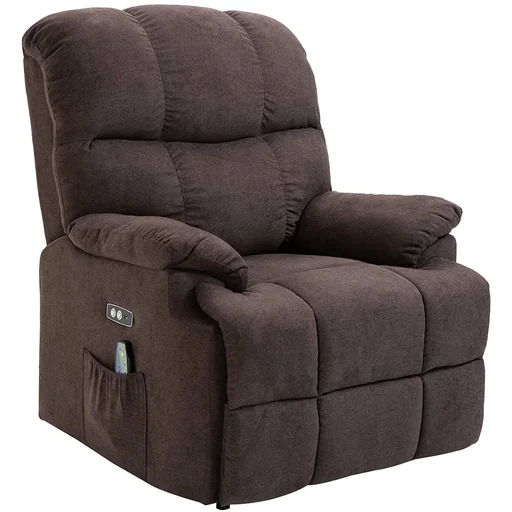 "Massage chair with heat function and stand-up aid image"