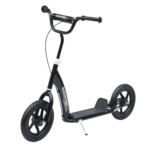 "Children's scooter, kick scooter, city scooter, children's scooter, kickboard, 12 inches, black, 120 x 52 x 80-88 cm image"