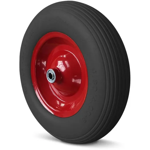 "Wheelbarrow wheel black PU foam including axle image"