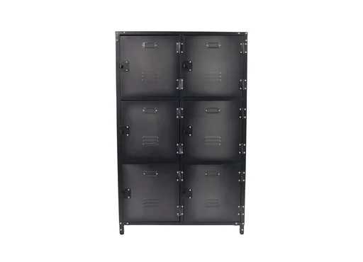 "Vintage metal cabinet with 6 doors image"