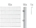 Double rod mesh fence complete set, hot-dip galvanized, height 80 cm, length 30 m